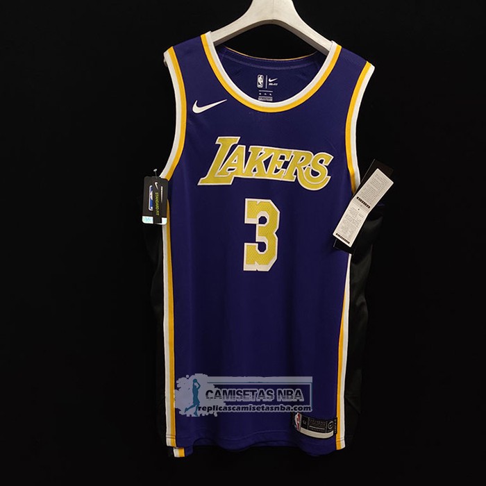 Camiseta Los Angeles Lakers Anthony Davis NO 3 Statement Autentico Violeta